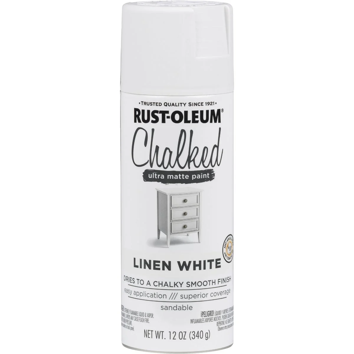 Modern Rust-Oleum Chalked 12 Oz. Ultra Matte Spray Paint Linen White Original Design