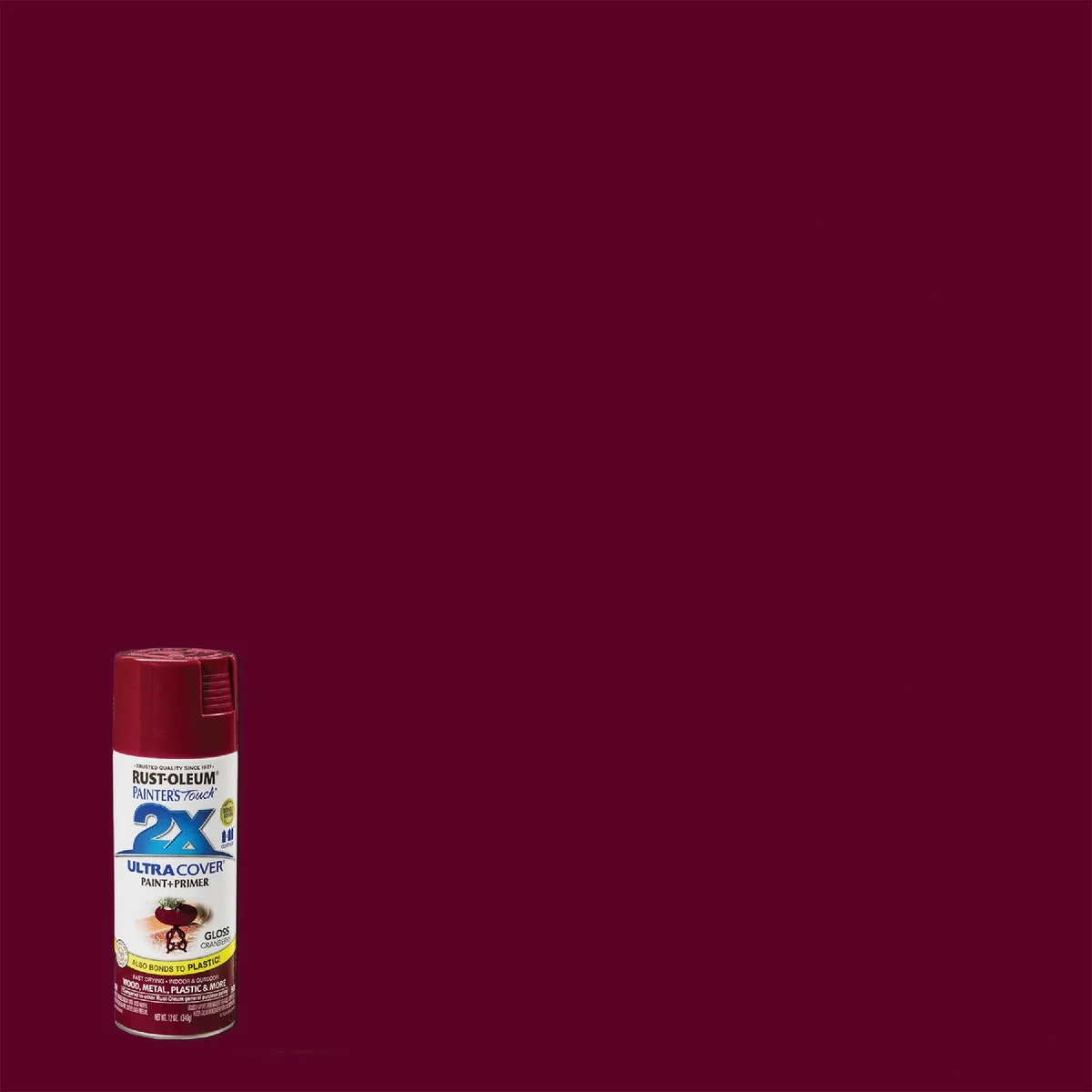 High-Quality Rust-Oleum Painter’s Touch 2X Ultra Cover 12 Oz. Gloss Paint Primer Spray Paint Cranberry Premium