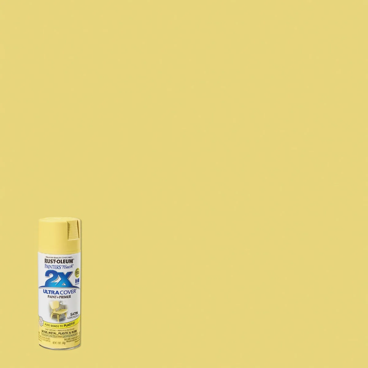Optimized Rust-Oleum Painter’s Touch 2X Ultra Cover 12 Oz. Satin Paint Primer Spray Paint Lemon Grass User-Friendly