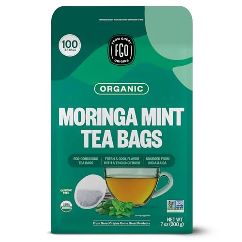 Solid Organic Moringa Mint Tea 100 Count Healthy