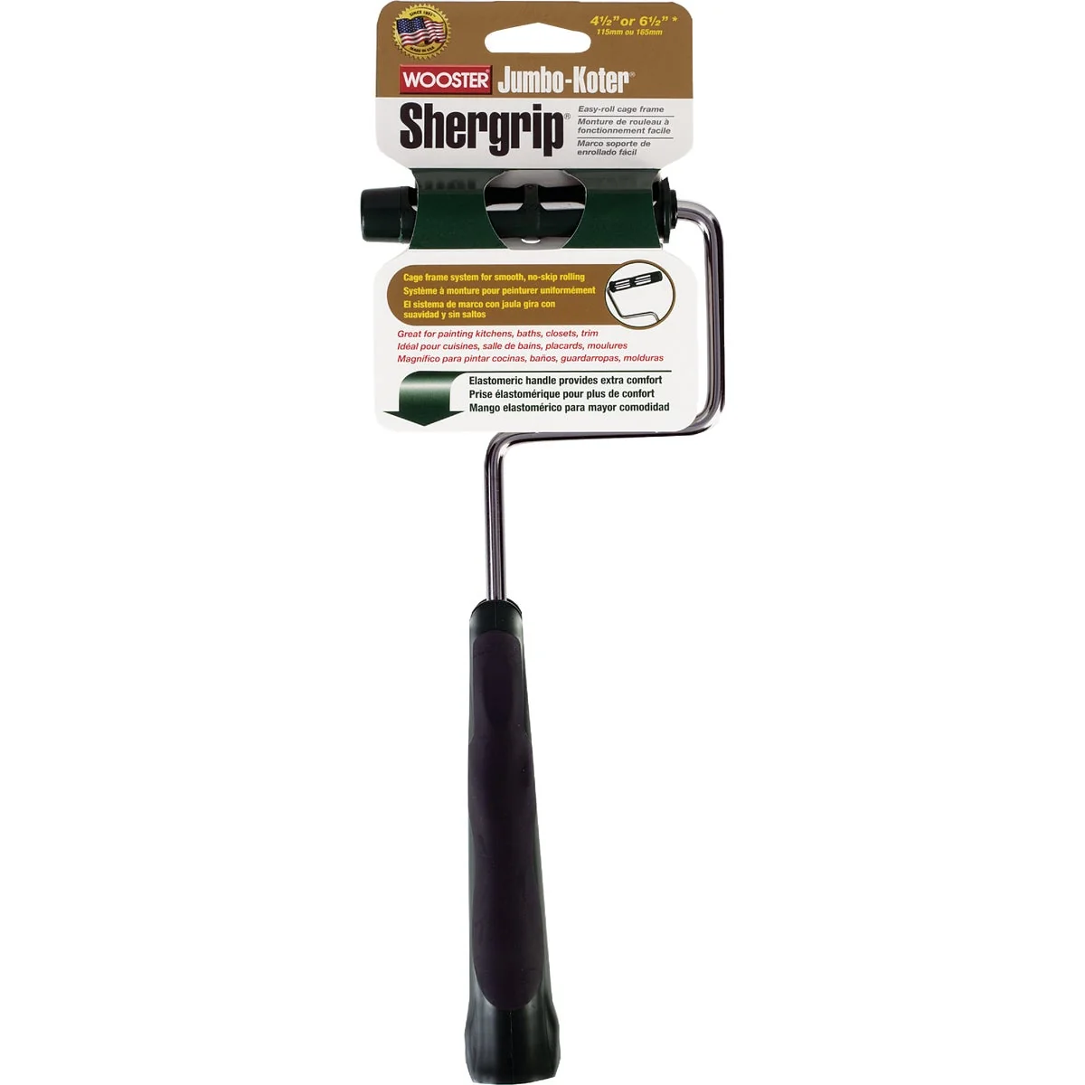 Breathable Wooster Jumbo-Koter Shergrip 4-1 2 In. 6-1 2 In. Easy Roll Threaded Roller Frame Dependable