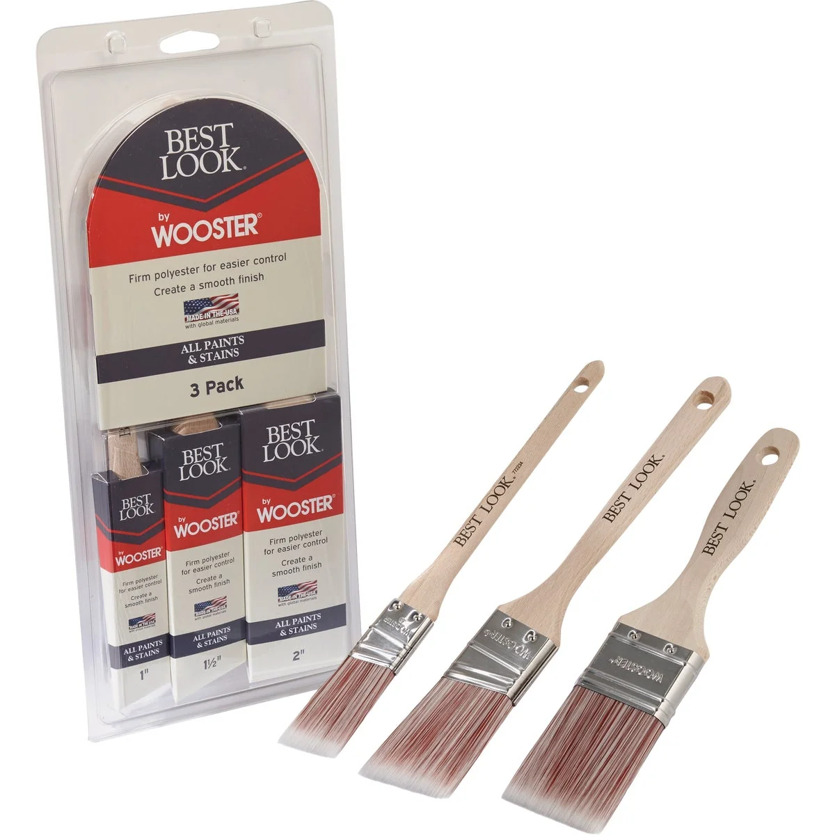 Versatile Look By Wooster Paint Brush Set 3-Piece Healthy
