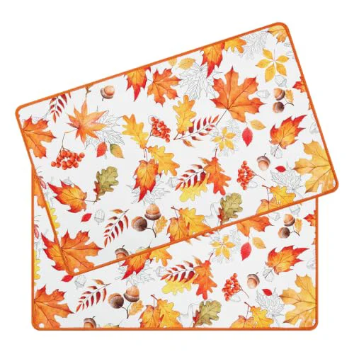 Practical 2 Pack 12×19 Inch Fall Dish Drying Mat 2 Count Official