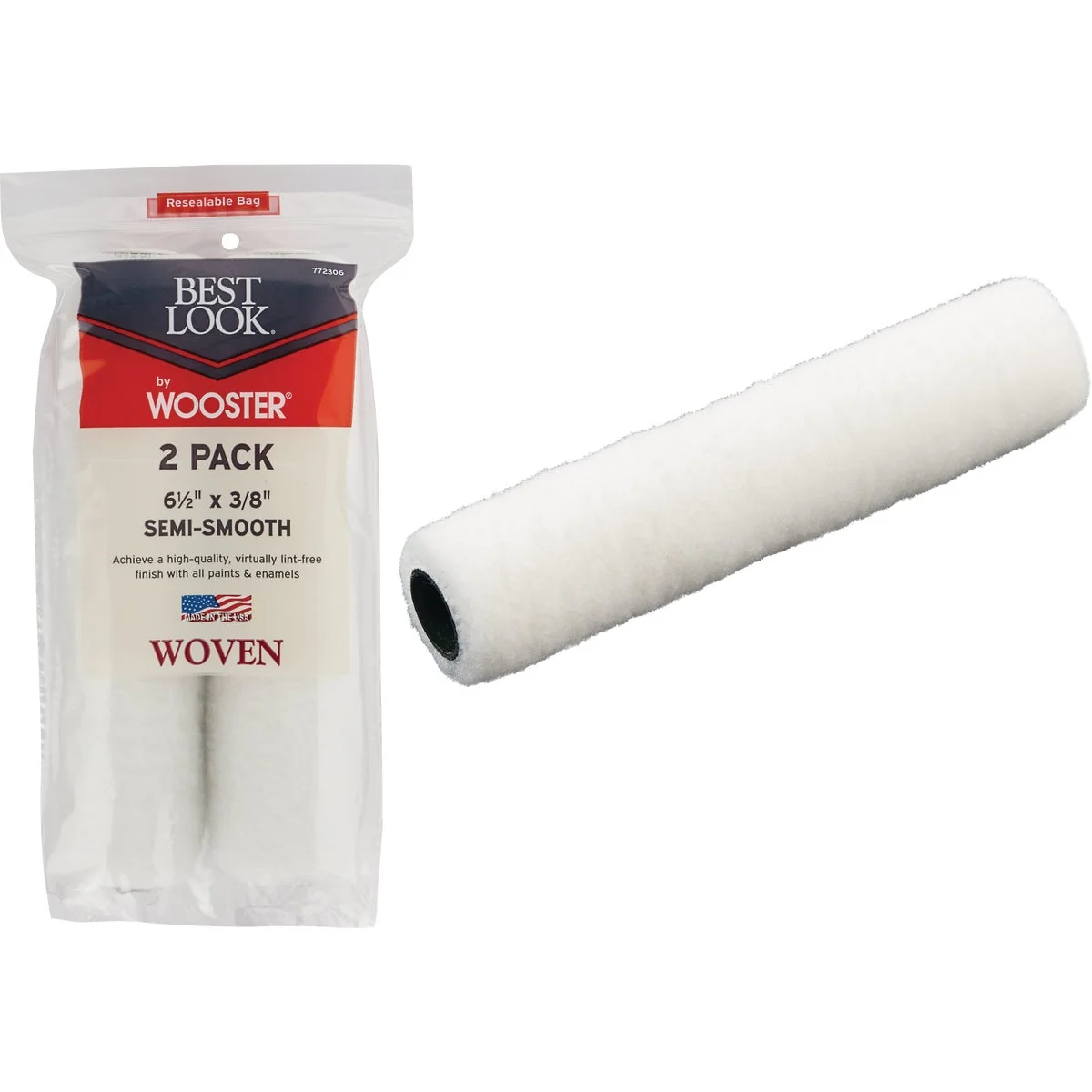 Healthy Look By Wooster 6-1 2 In. x 3 8 In. Mini Woven Fabric Roller Cover 2-Pack Fashionable