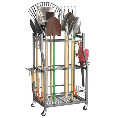 Responsible Garden Tool Organizer with Wheels Refined