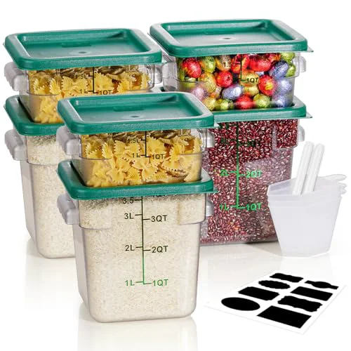 Traditional 2 4QT NSF Food Storage Containers with Lids 4 Count Modern