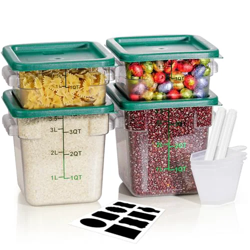 Detailed 2QT 4QT NSF Food Storage Containers with Lids 4 Count Expertly Made