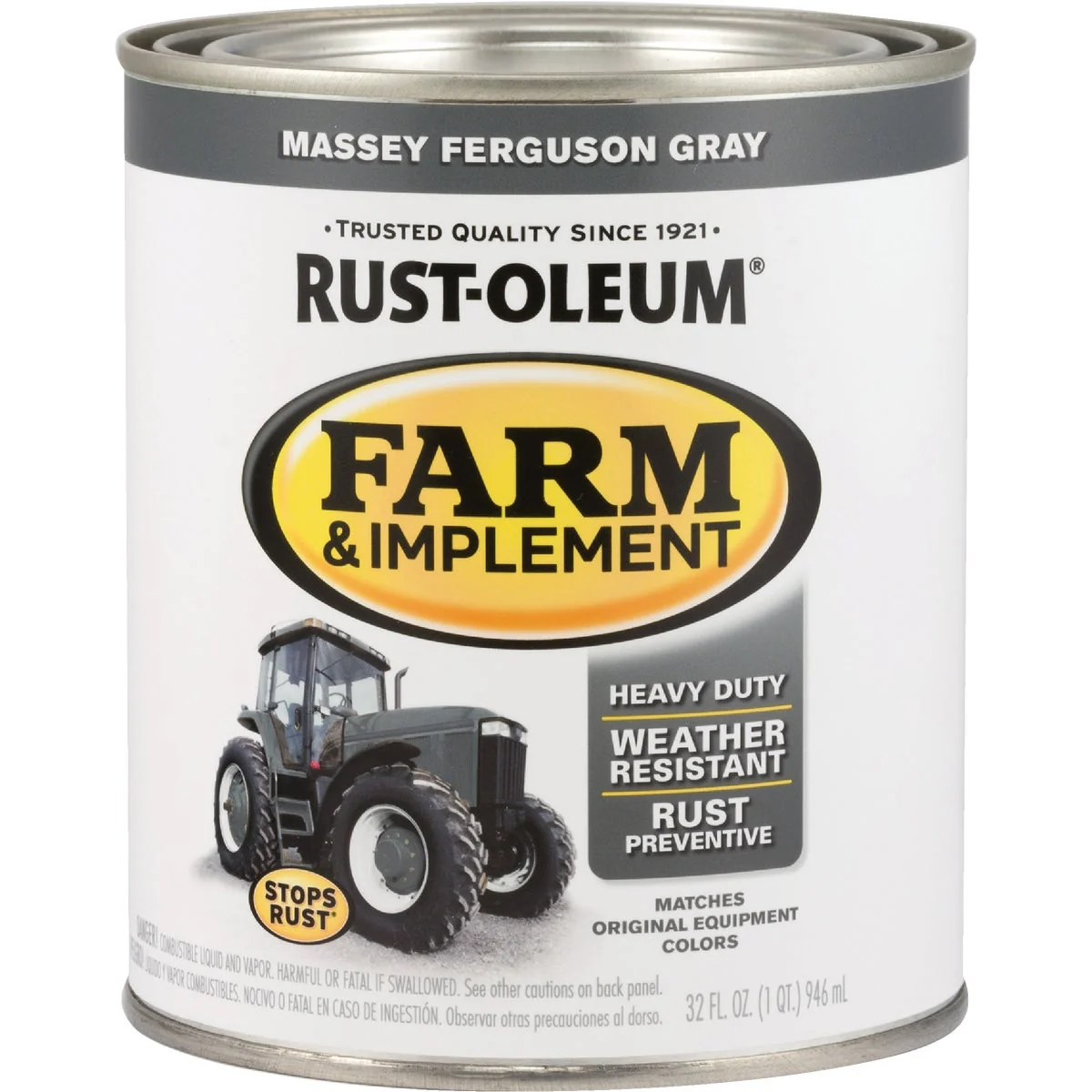 Reliable Rust-Oleum 1 Quart Massey Ferguson Gray Gloss Farm Implement Enamel Effective