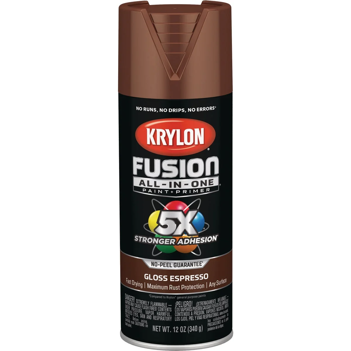 Secure Krylon Fusion All-In-One Gloss Spray Paint Primer Espresso Minimalist