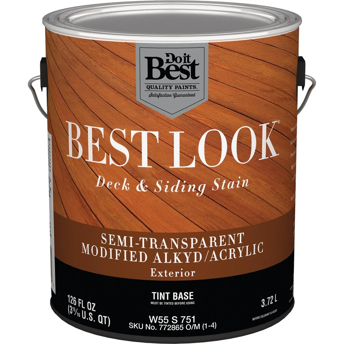 Original Look Semi-Transparent Deck Siding Exterior Stain Tint Base 1 Gal. Secure