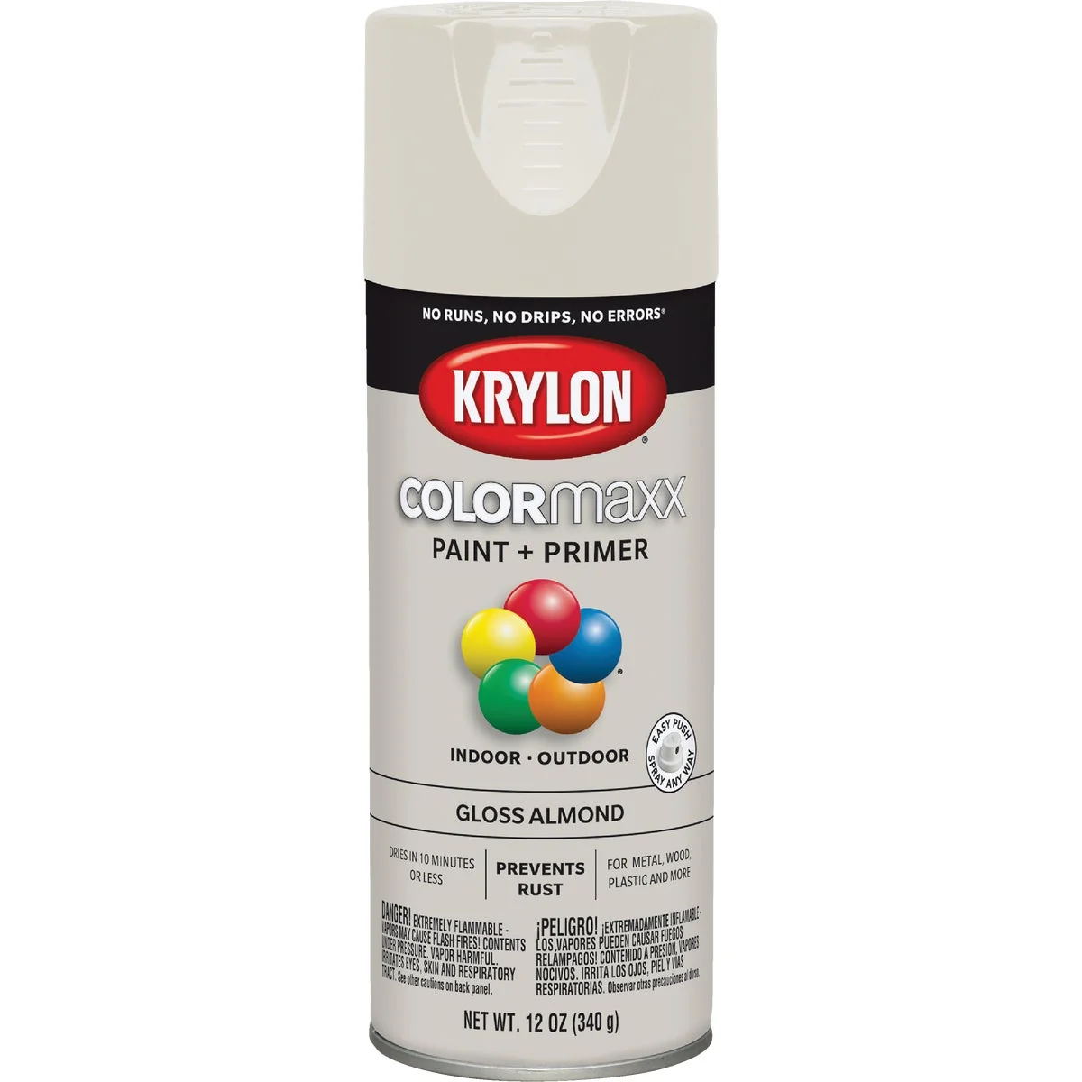 Classic Krylon ColorMaxx 12 Oz. Gloss Spray Paint Almond Exceptional