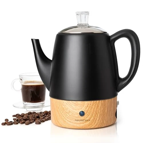 Premium 4 Cup Black Small Electric Percolator Coffee Pot 4 Count Verified