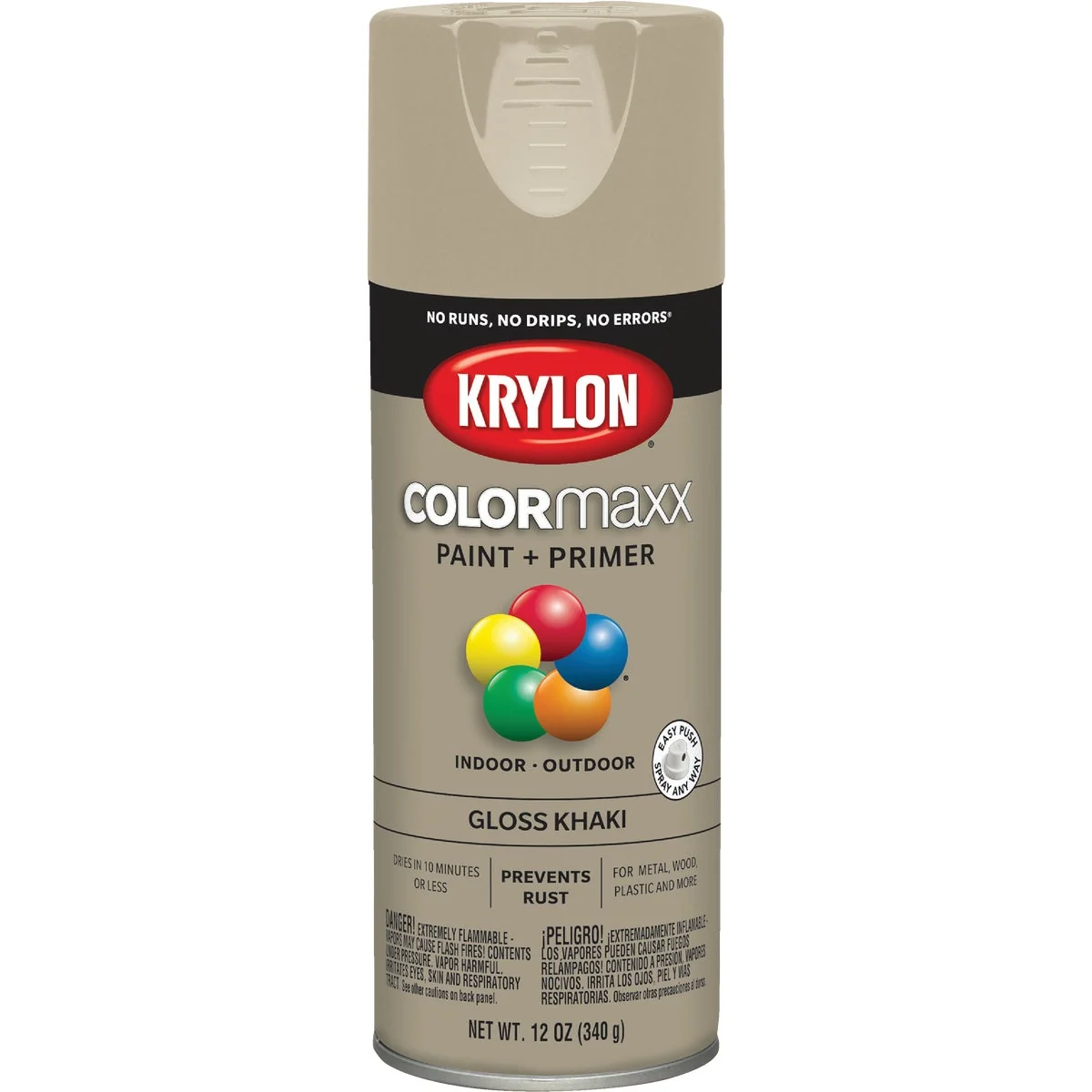Selected Krylon ColorMaxx 12 Oz. Gloss Spray Paint Khaki Flexible