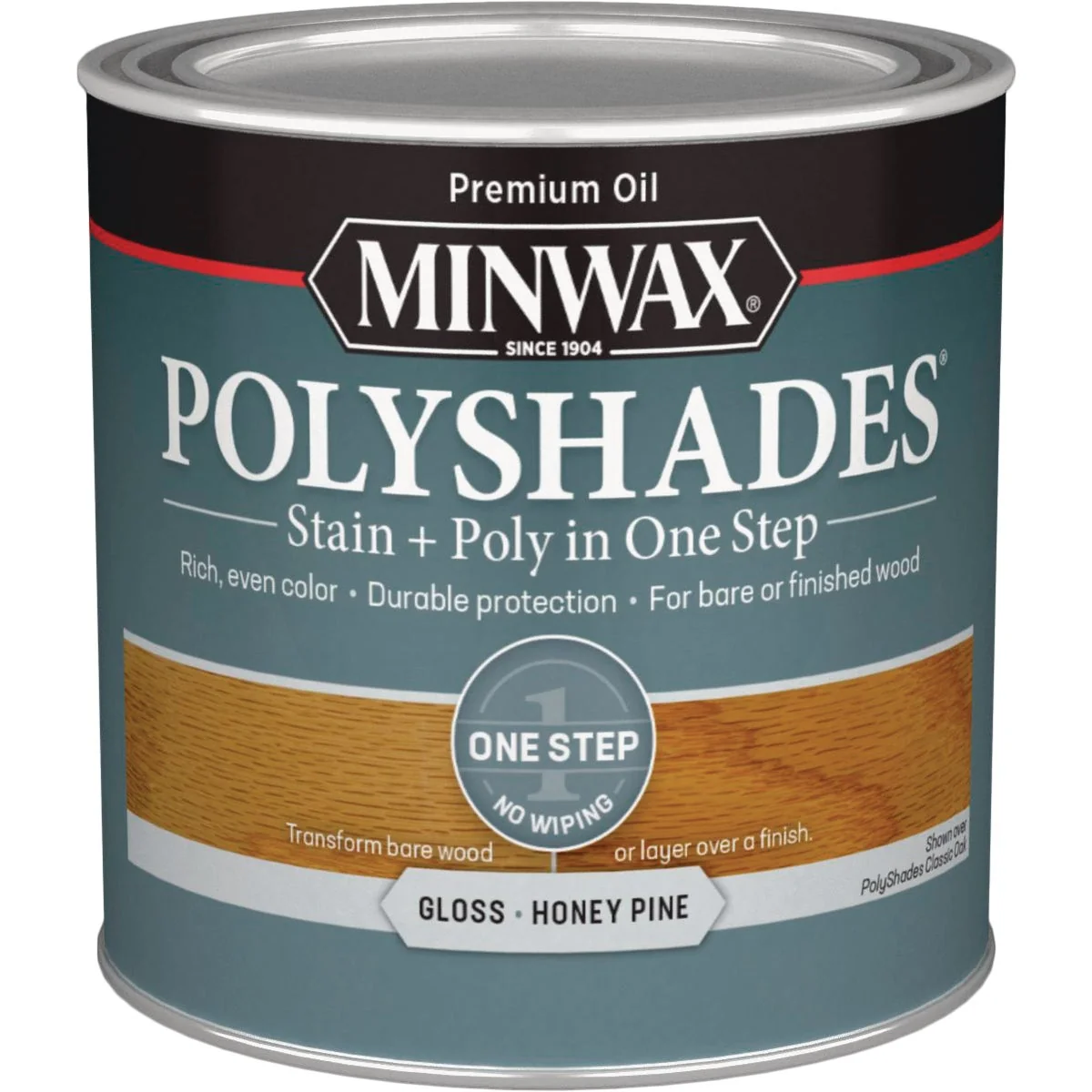 Recyclable Minwax Polyshades 1 2 Pt. Gloss Stain Finish Polyurethane In 1-Step Honey Pine Powerful