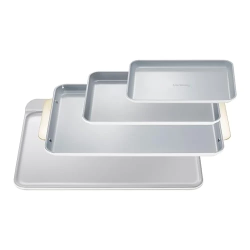 Functional Non Stick Ceramic Baking Sheet Trio and Cookie Sheet Set 4 Count Fashionable