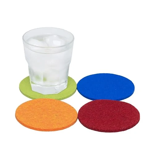 Minimalist Bierfilzl Merino Wool Round Coasters Set of 4 4 Count Environmentally Friendly