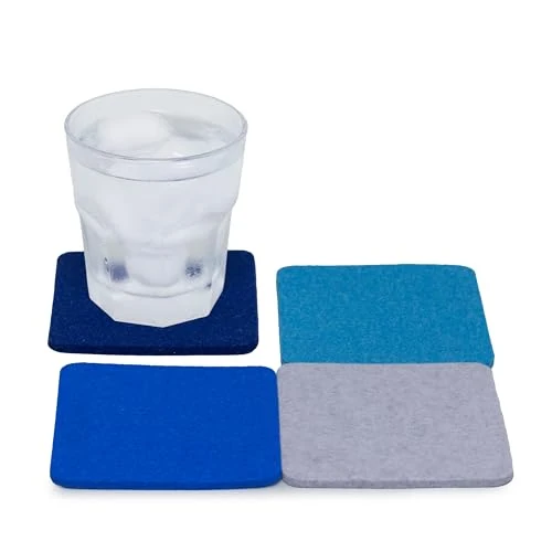 Eco-Friendly Bierfilzl Merino Wool Square Coasters Set of 4 4 Count Reliable