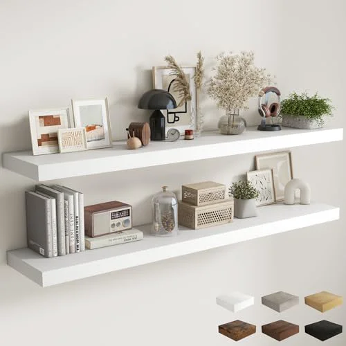 Expertly Made 72 Inch Floating Shelves 2 Count Natural