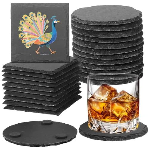 Reusable 24pcs Slate Coasters 24 Count Minimalist