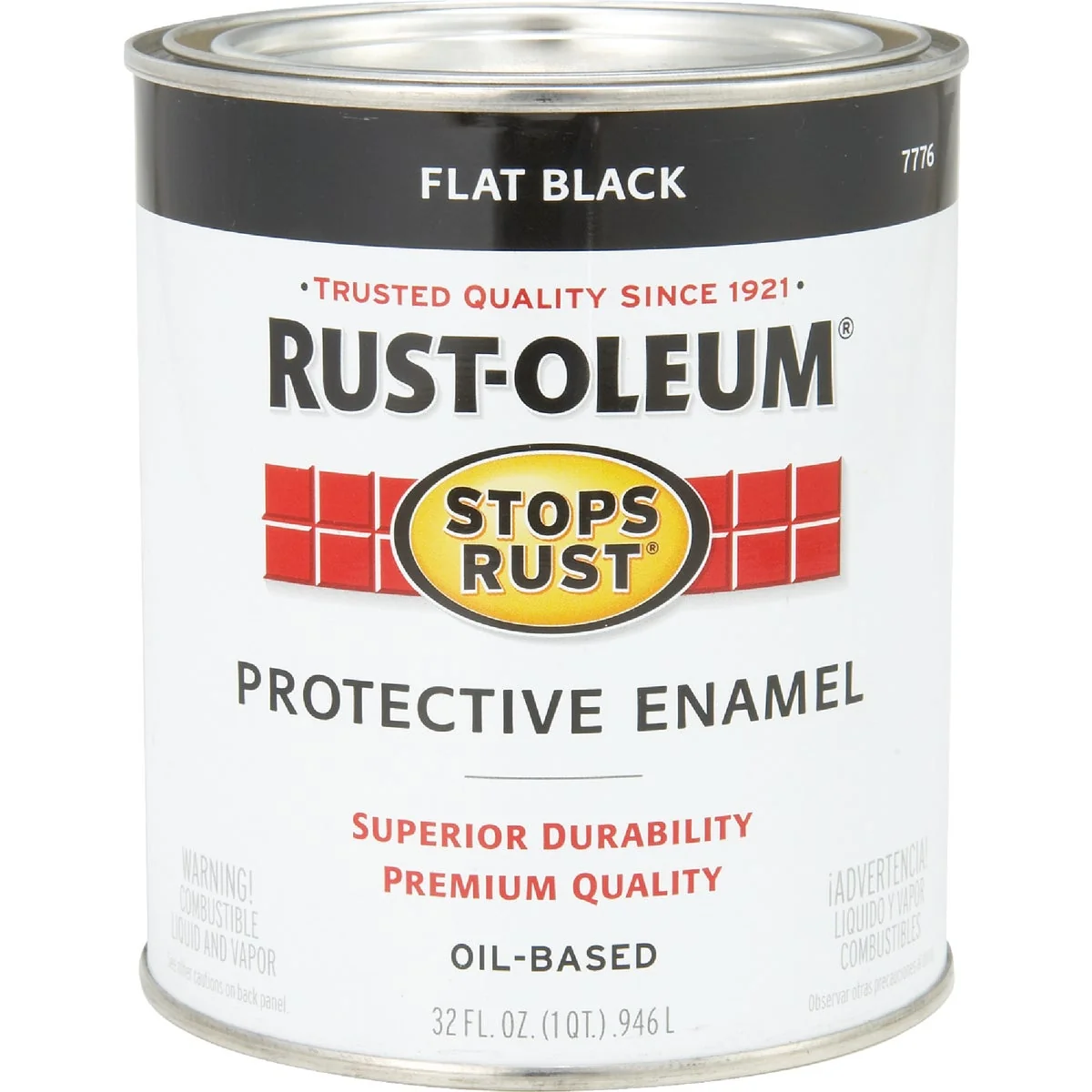 Crafted Rust-Oleum Stops Rust Oil Based Flat Protective Rust Control Enamel Black 1 Qt. Authentic