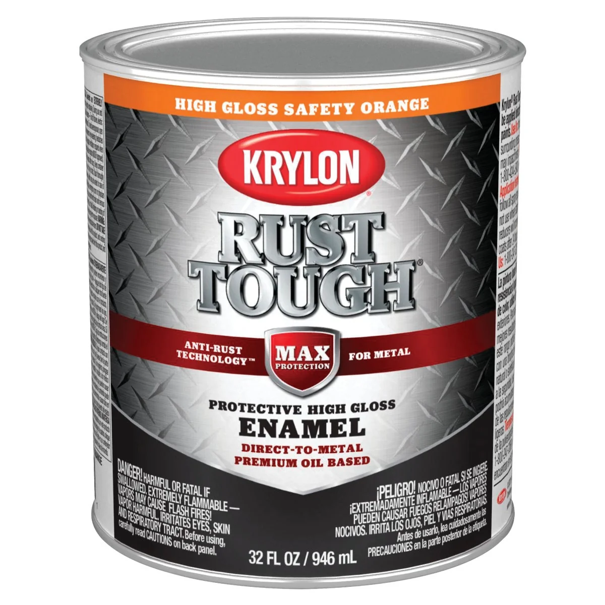 Certified Valspar Oil-Based Gloss Anti-Rust Armor Safety Color Rust Control Enamel Safety Orange 1 Qt. Convenient