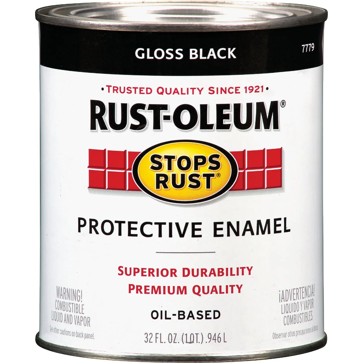 Specialty Rust-Oleum Stops Rust Oil Based Gloss Protective Rust Control Enamel Black 1 Qt. Practical
