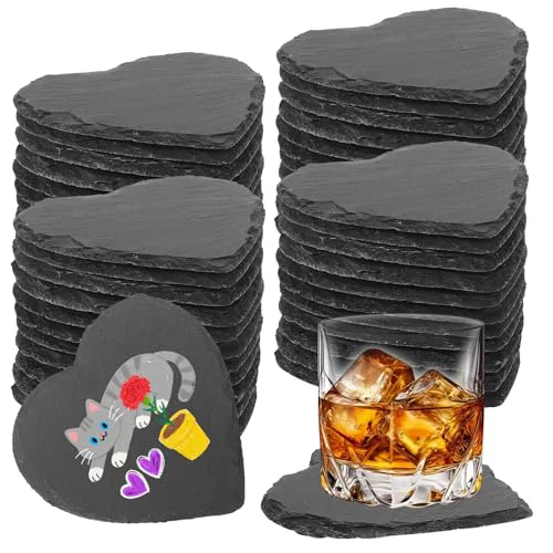 Practical 48 PCS Slate Drink Coasters Bulk 48 Count Crafted