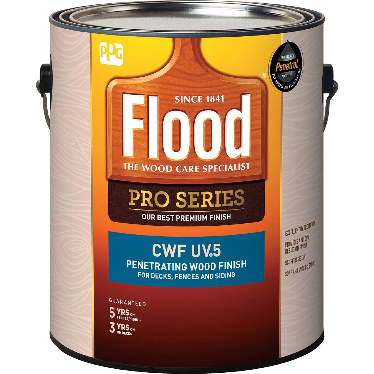 Authentic Flood CWF – UV5 Pro Series Wood Finish Exterior Stain Natural 1 Gal. Certified