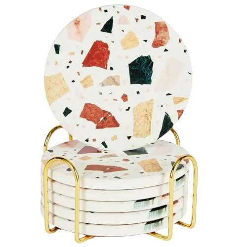 Environmentally Friendly Terrazzo Coasters Set of 6 Optimized