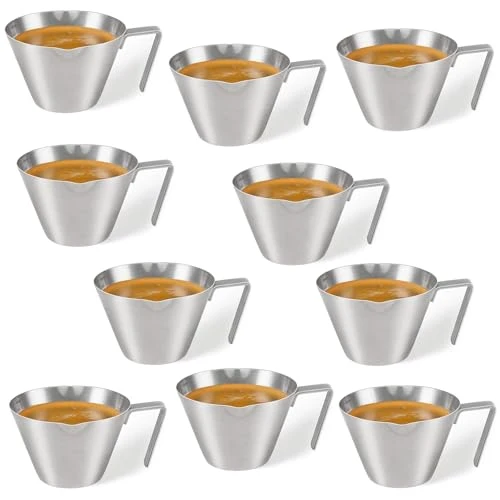 High-Quality 10 Pack Stainless Steel Espresso Shot Cup Soft
