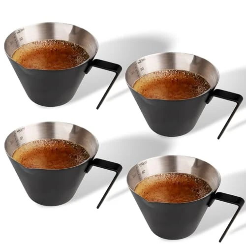 Premium 4 Pack Stainless Steel Espresso Shot Cup Minimalist