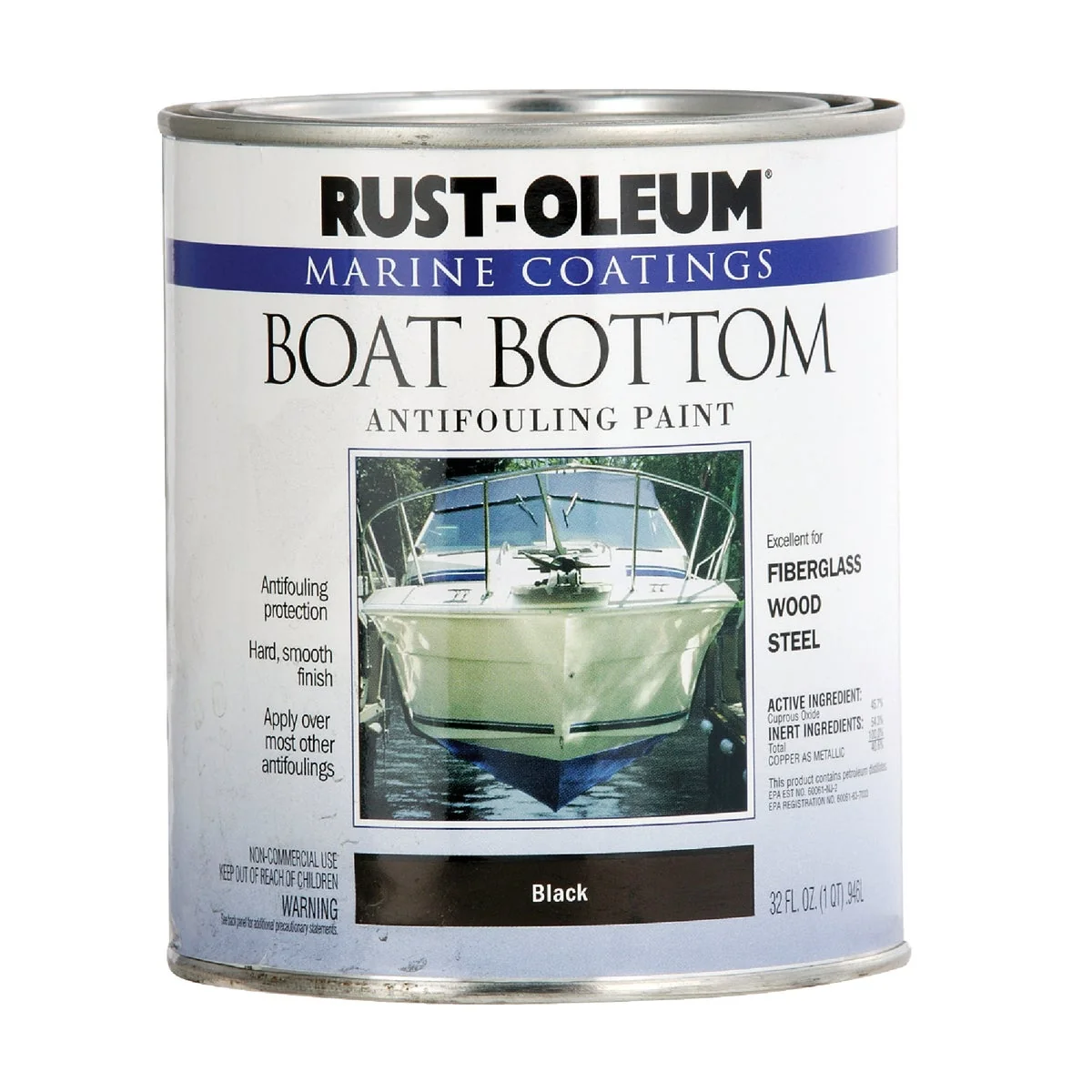 User-Friendly Rust-Oleum Satin Marine Boat Antifouling Paint Black 1 Qt. Artisan