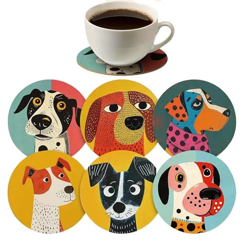 Top-Quality Wood Coasters Set of 6 6 Count Environmentally Friendly