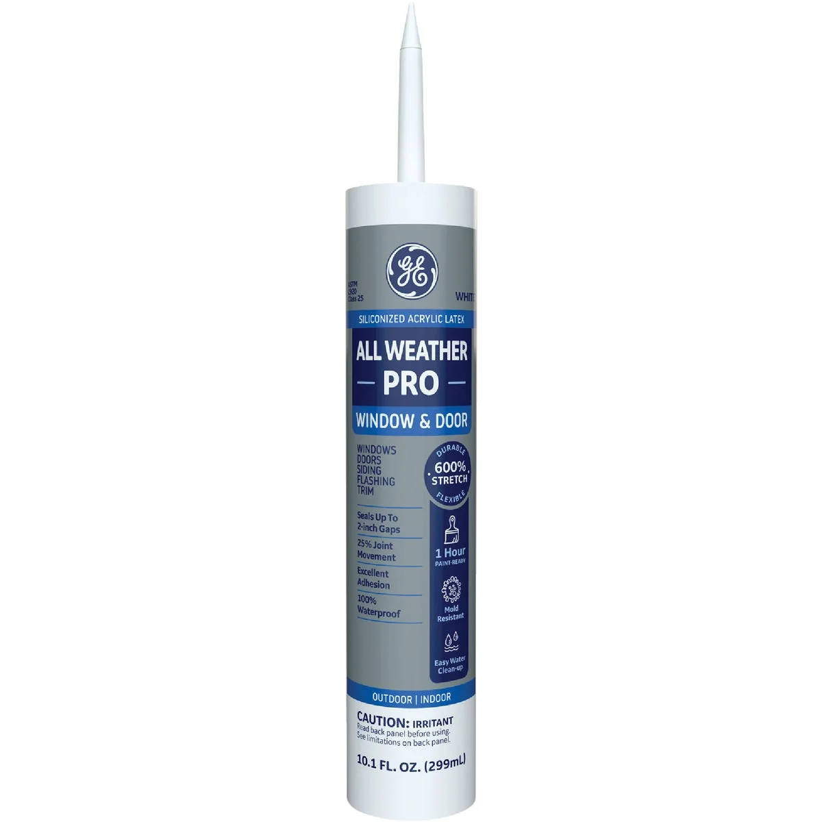 Lightweight GE All Weather Pro 10.1 Oz. White Window Door Siliconized Acrylic Caulk MAWD310WT Selected