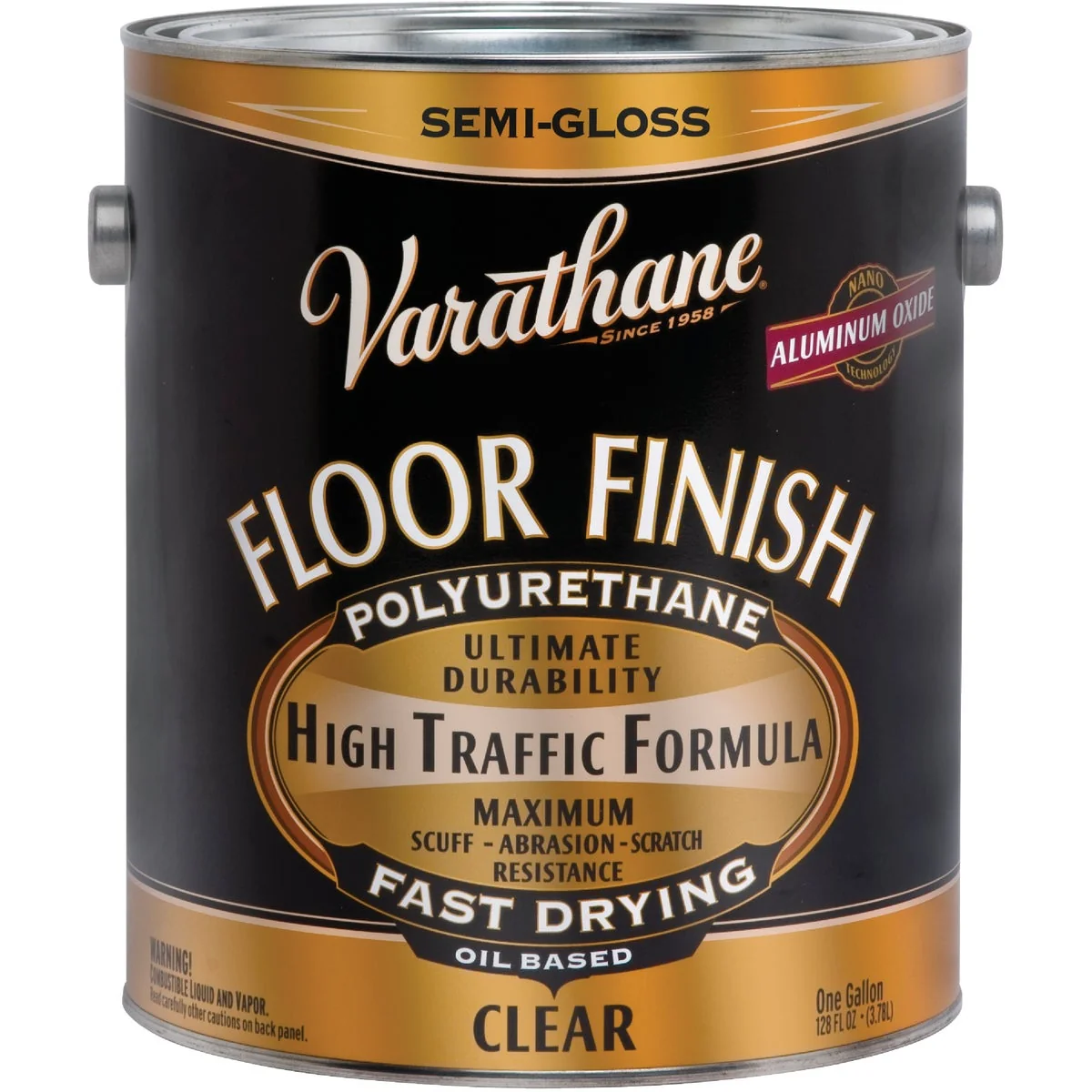 Genuine Varathane Premium Oil-Based Clear Semi Gloss Floor Finish Gallon Pure