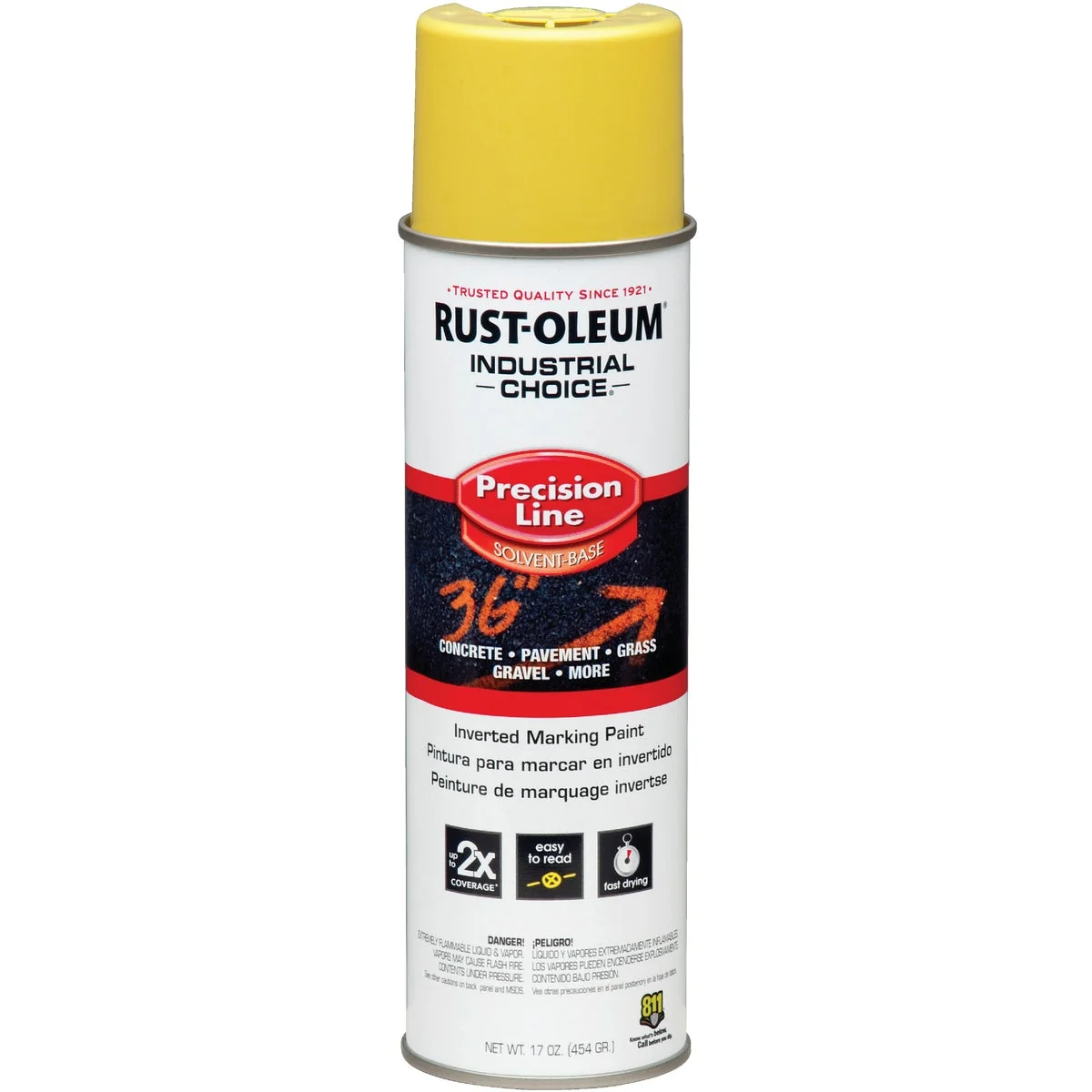 Premium Rust-Oleum Industrial Choice Hi-Visibility Yellow 17 Oz. Inverted Marking Spray Paint Specialty
