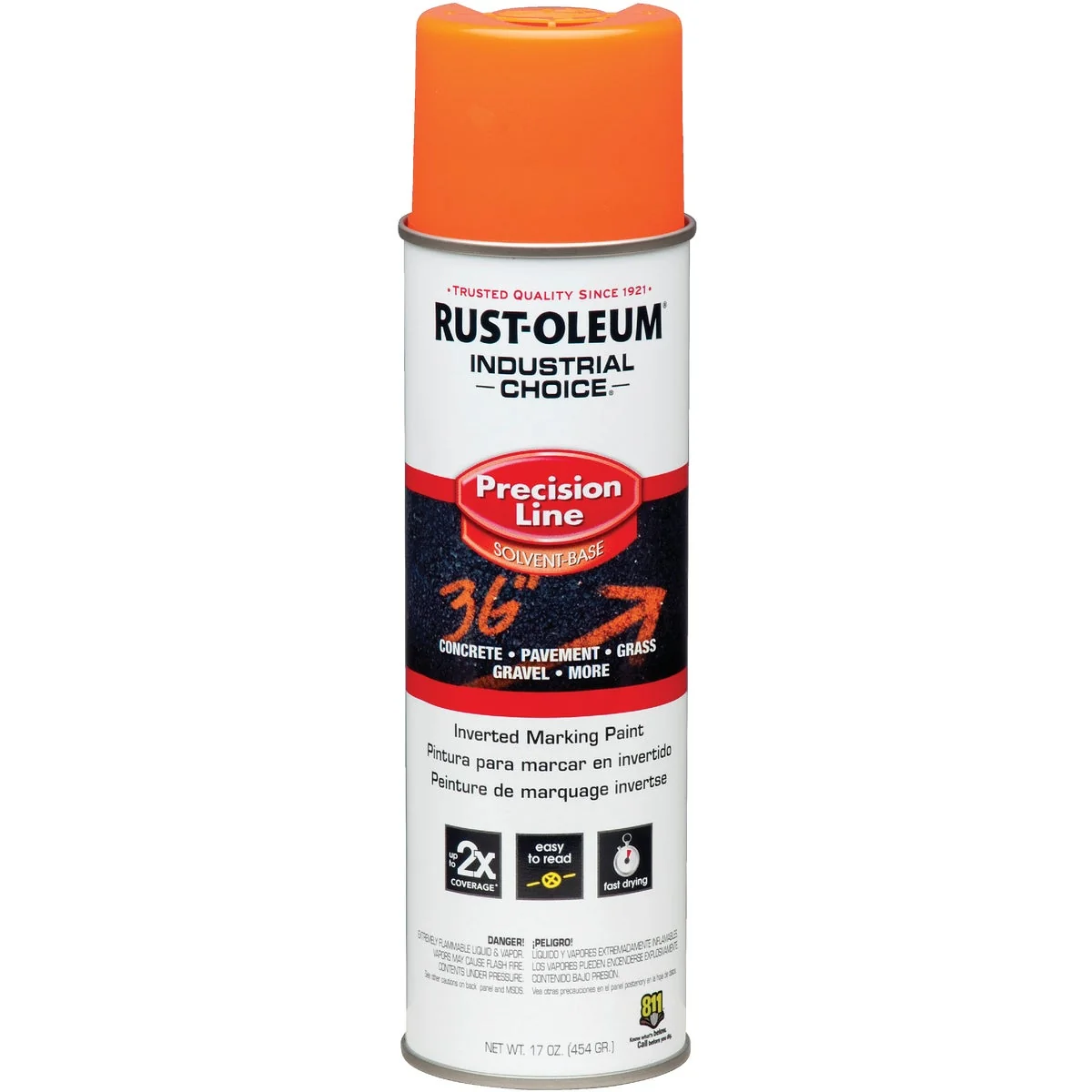 Detailed Rust-Oleum Industrial Choice Fluorescent Orange 17 Oz. Inverted Marking Spray Paint Optimized