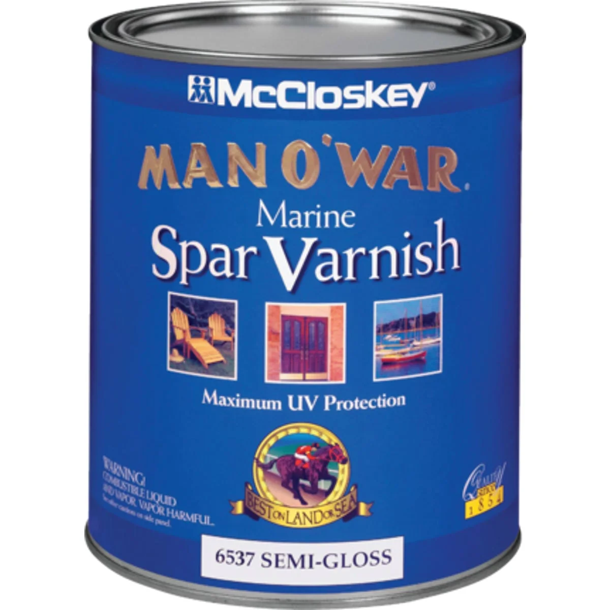 Trusted McCloskey Man O’War Semi Gloss Low VOC Marine Spar Interior Exterior Varnish Quart Lightweight