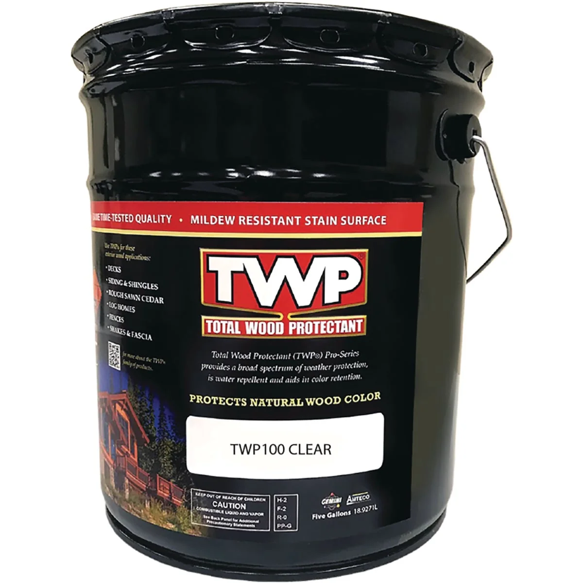 Contemporary TWP100 Pro Series Semi-Transparent Wood Protectant Deck Stain Clear 5 Gal. Elite