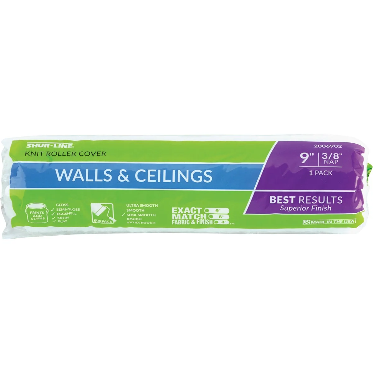 Reliable Shur-Line Shur-Flow 9 In. x 3 8 In. Paint Primer Knit Fabric Roller Cover Comfortable