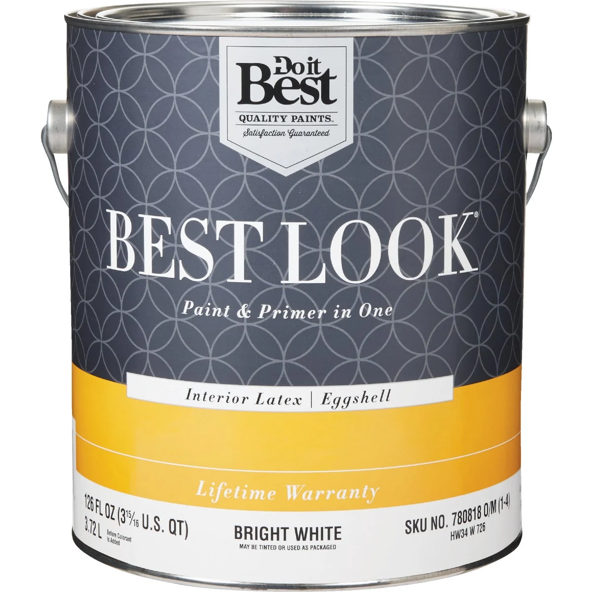 Powerful Look Latex Paint Primer In One Eggshell Interior Wall Paint Bright White 1 Gal. Prestigious