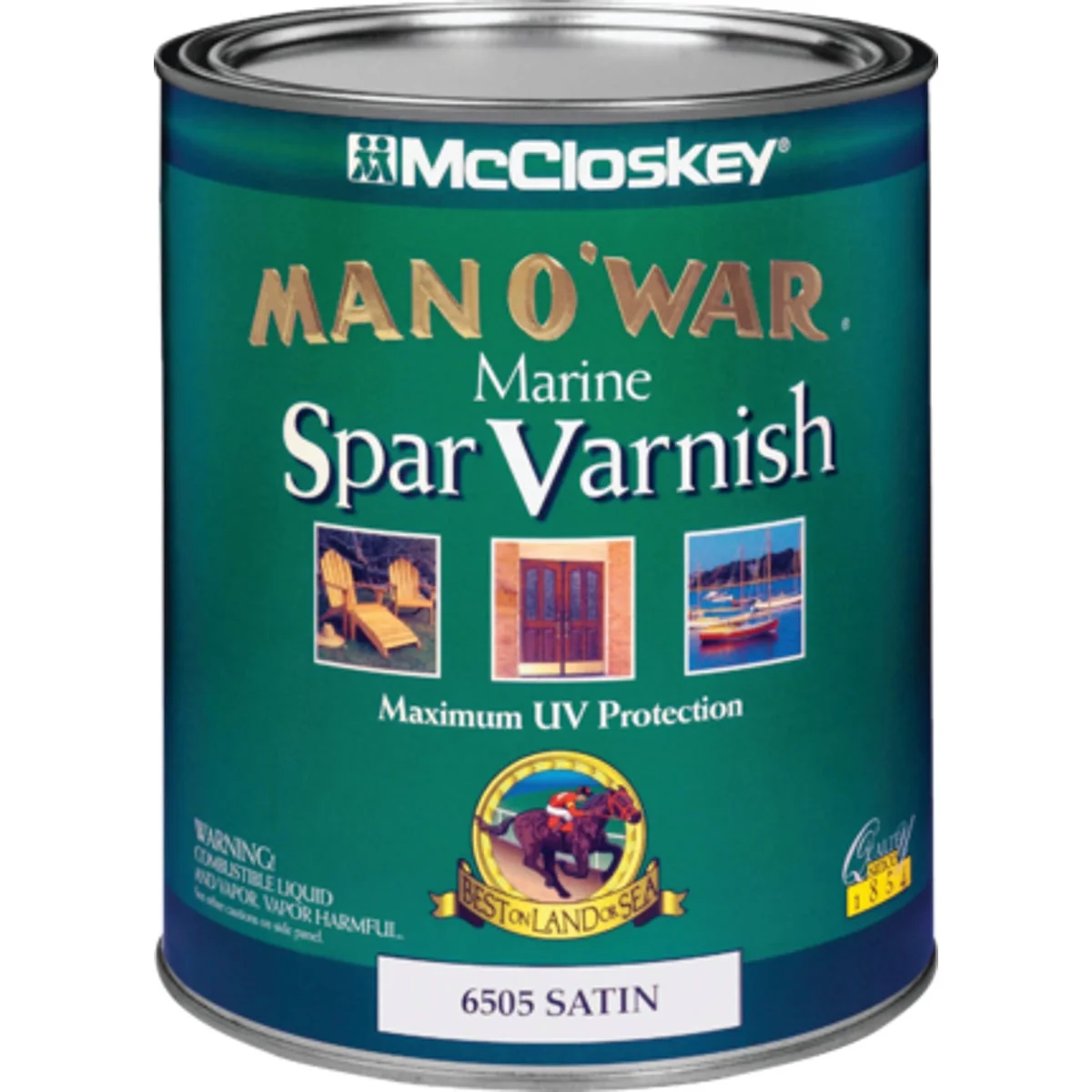 Natural McCloskey Man O’War VOC Satin Spar Interior Exterior Varnish Quart Functional