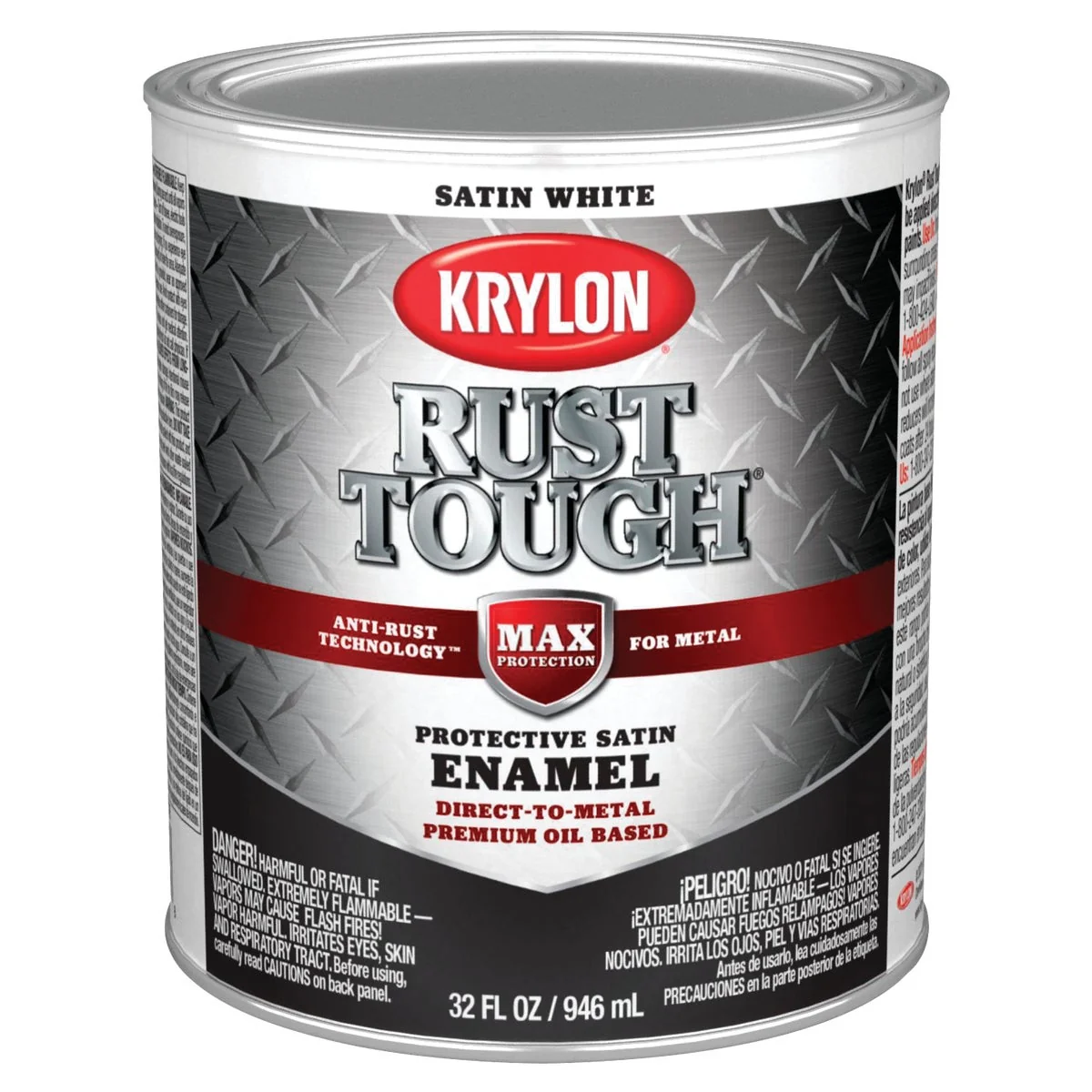 Reusable Valspar Anti-Rust Oil-Based Satin Armor Rust Control Enamel White 1 Qt. Lightweight