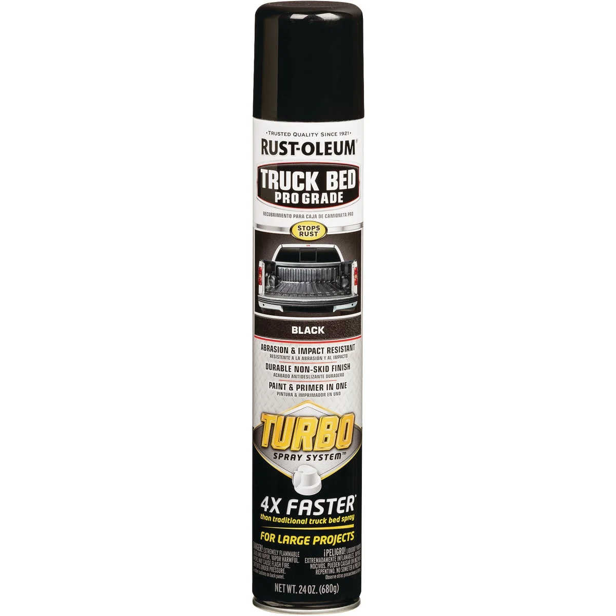 Solid Rust-Oleum Pro Grade Turbo 24 Oz. Black Truck Bed Liner Spray Trendy