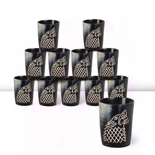 Traditional Viking Horn Shot Glasses Set of 12 12 Count Original Design