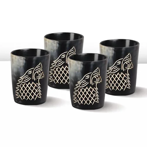 Practical Viking Horn Shot Glasses Set of 4 4 Count Dependable