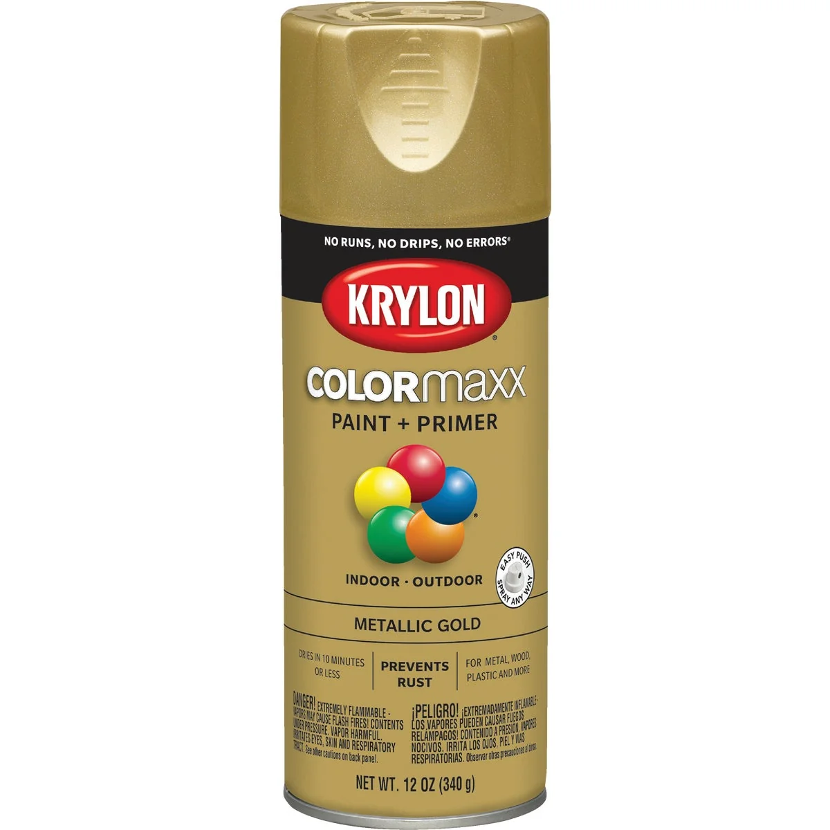Consistent Krylon ColorMaxx 11 Oz. Metallic Gloss Spray Paint Gold Exclusive