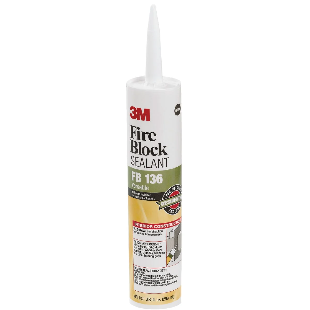 Fine 3M 10.1 Oz. Heat Resistant Fire Block Sealant Gray Healthy