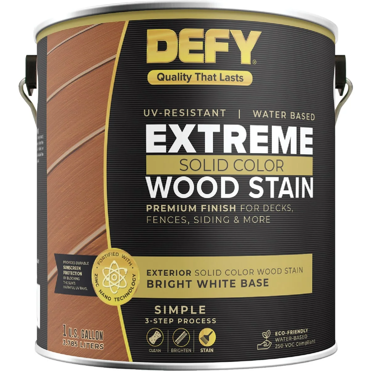 Convenient Defy Extreme Solid Color Wood Stain Bright White 1 Gal. Classic