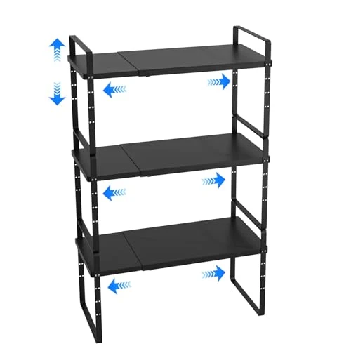 Premium Material Expandable Cabinet Shelf Organizer 2 Count Effective